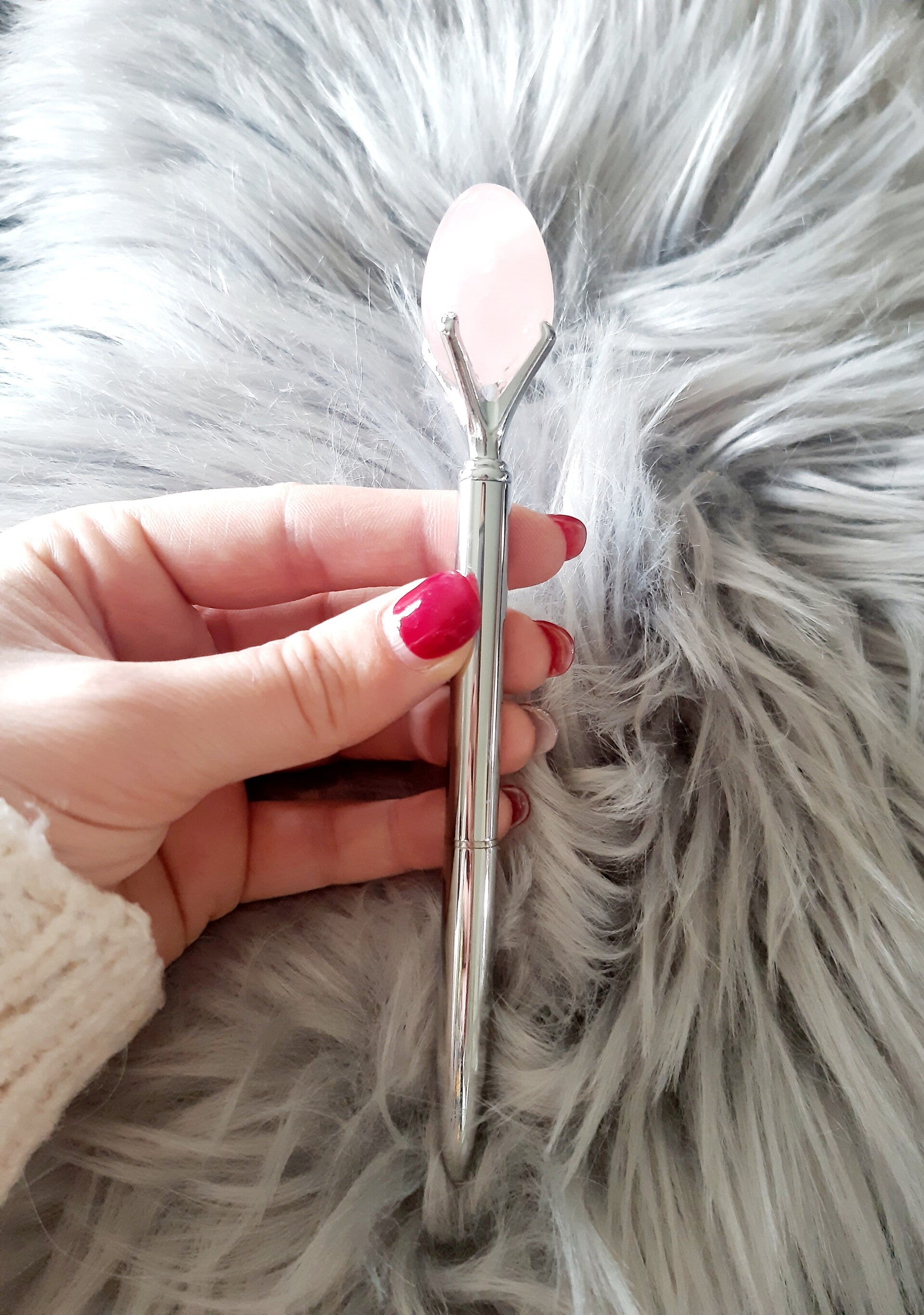 Stylo œuf quartz rose