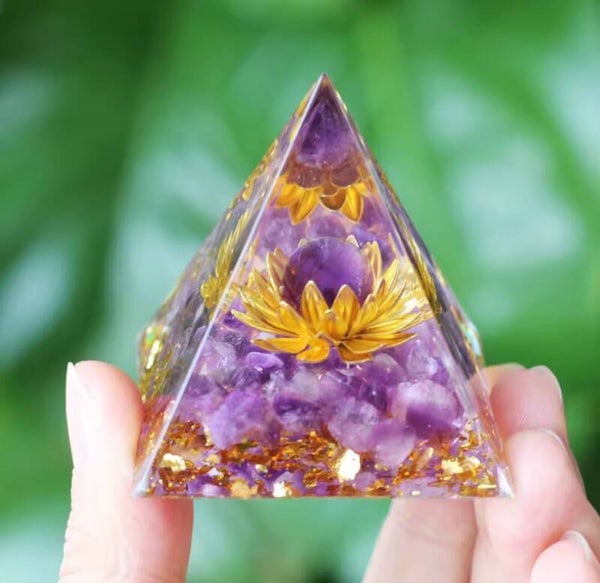 Orgonite améthyste fleur de lotus