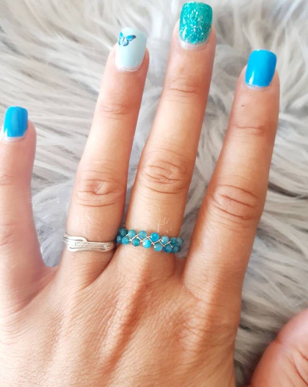 Bague chaînette réglable kyanite