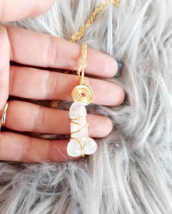 Collier plaqué or zizi cristal de roche