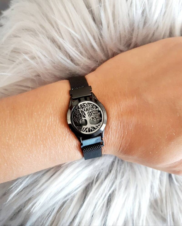 Bracelet montre diffuseur noir