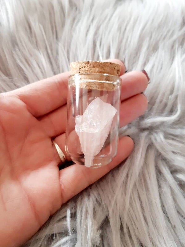 Fiole brute quartz rose