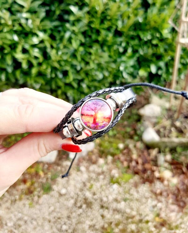 Bracelet cordon cuir arbre de vie 5