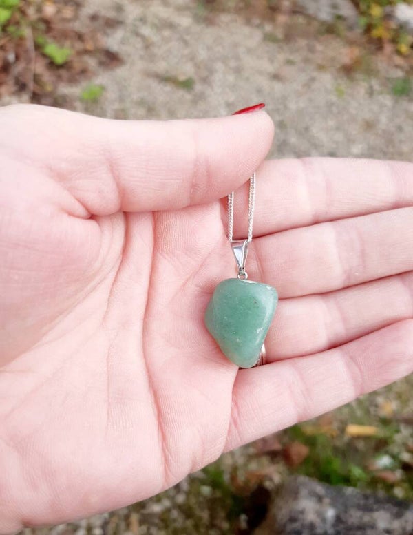Collier pierre roulé aventurine verte