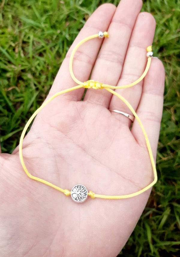 Bracelet porte-bonheur jaune arbre de vie
