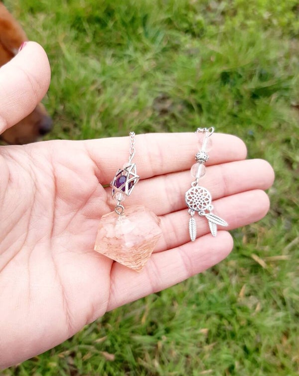 Pendule étoile quartz rose