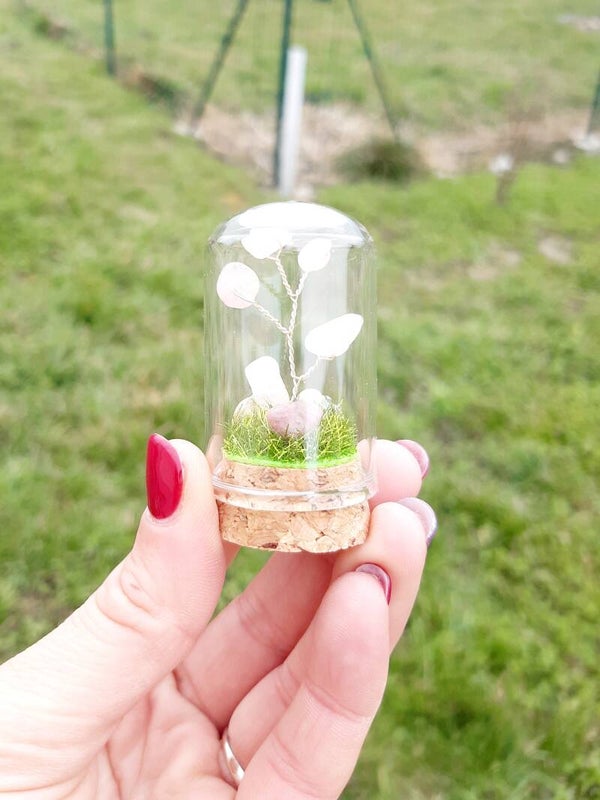 Fiole arbre quartz rose