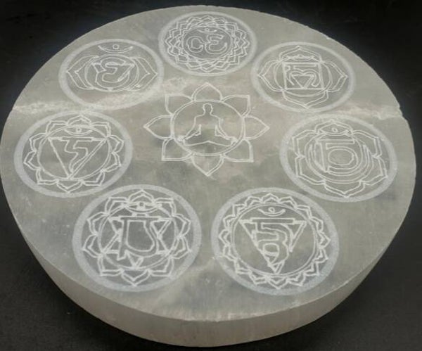 Porte-Encens Sélénite Bouddha 7 Chakras 10cm