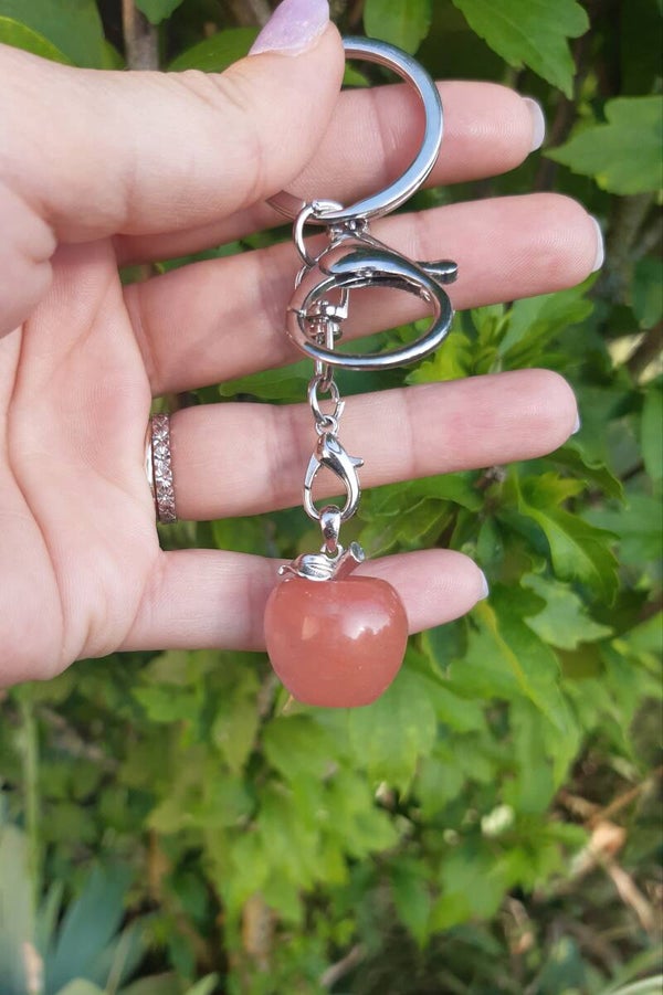 Porte-clé pomme opale rose