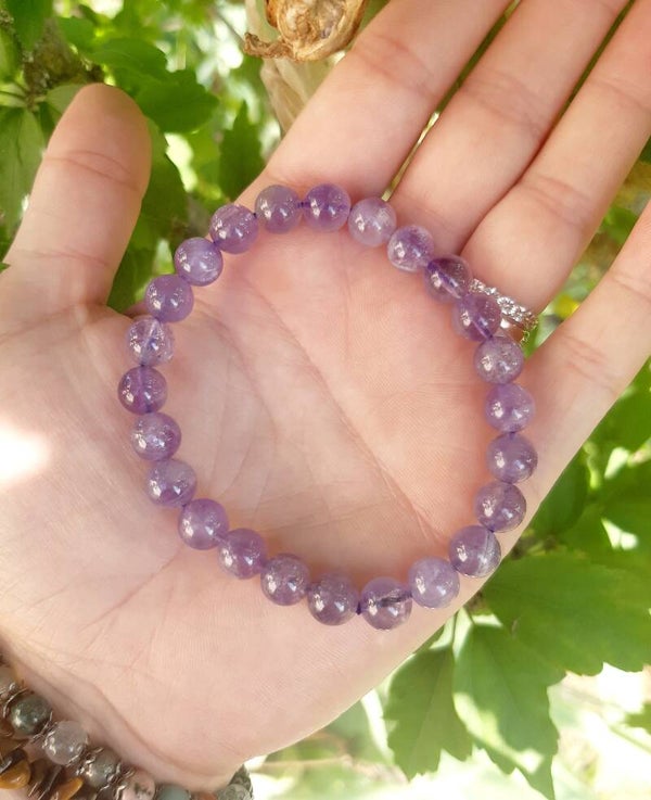 Bracelet perle 8mm améthyste
