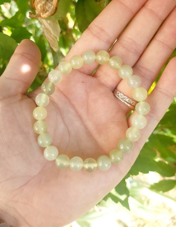 Bracelet perle 8mm jade vert