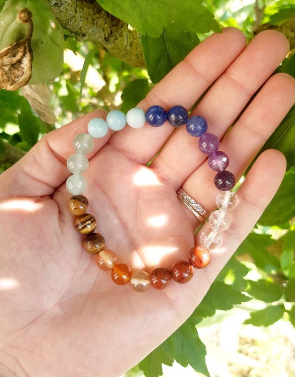 Bracelet perle 8mm 7 chakras