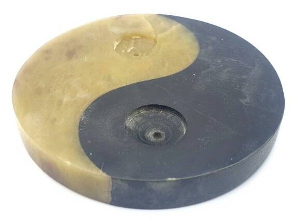 Porte-Encens Pierre Ying-Yang Antique 8cm