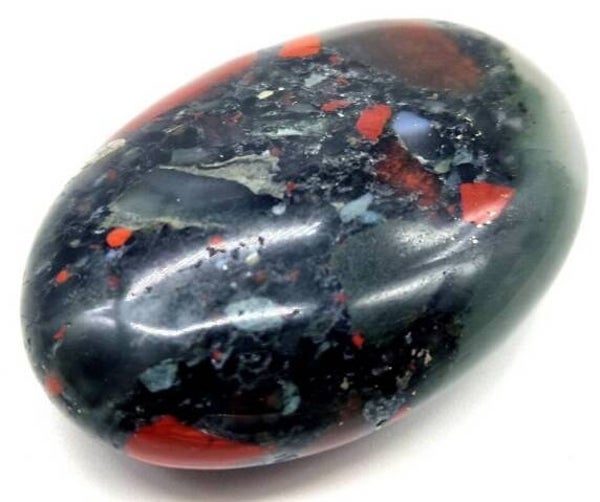 Galet Roulé XL Jaspe Héliotrope Africaine 6cm