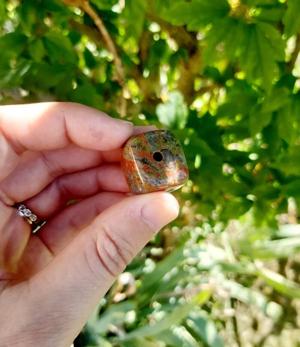Porte encens cube unakite