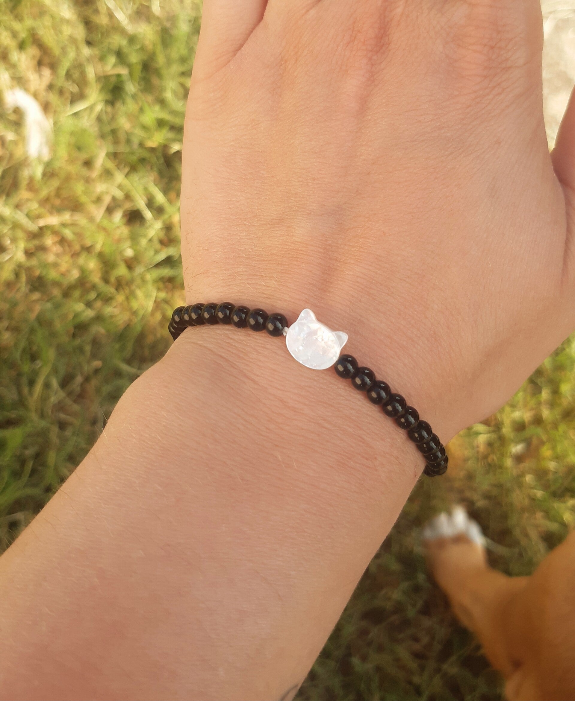 Bracelet chat tourmaline