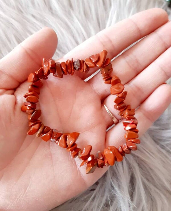 Bracelet baroque jaspe rouge