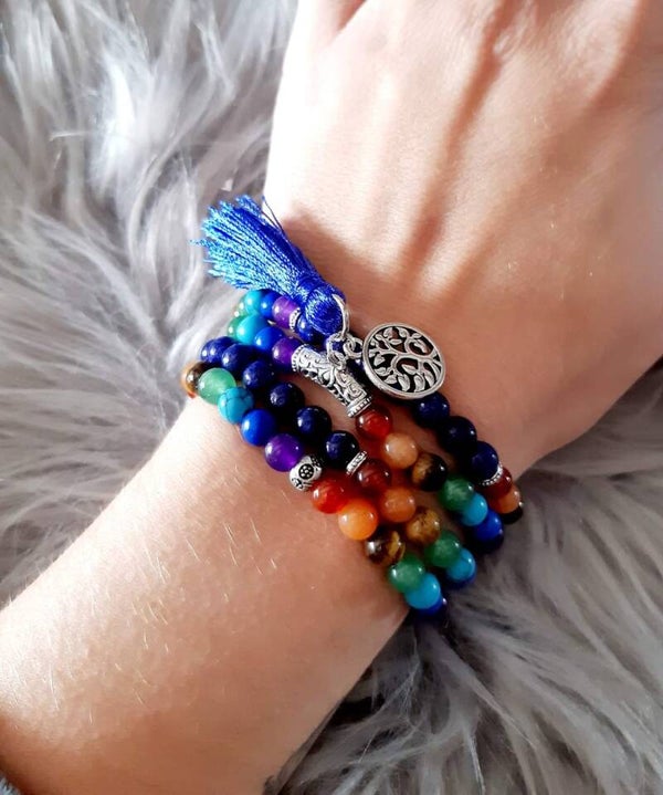 Mala 7 chakras pompom