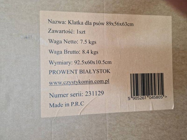 Klatka dla psów 89 x 56 x 63 cm