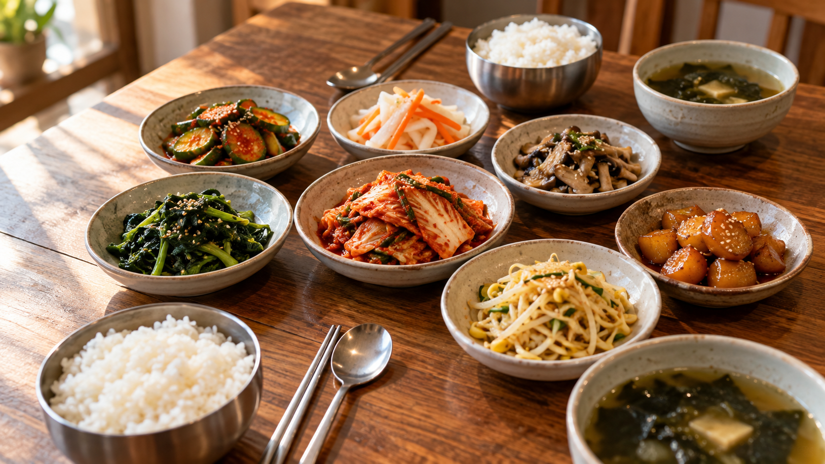 Tafel met banchan*