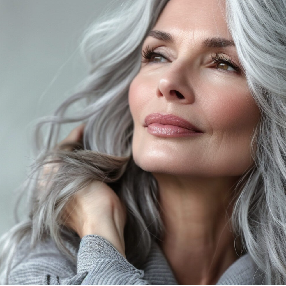 Model_Met_Greyblending_Haarkleur