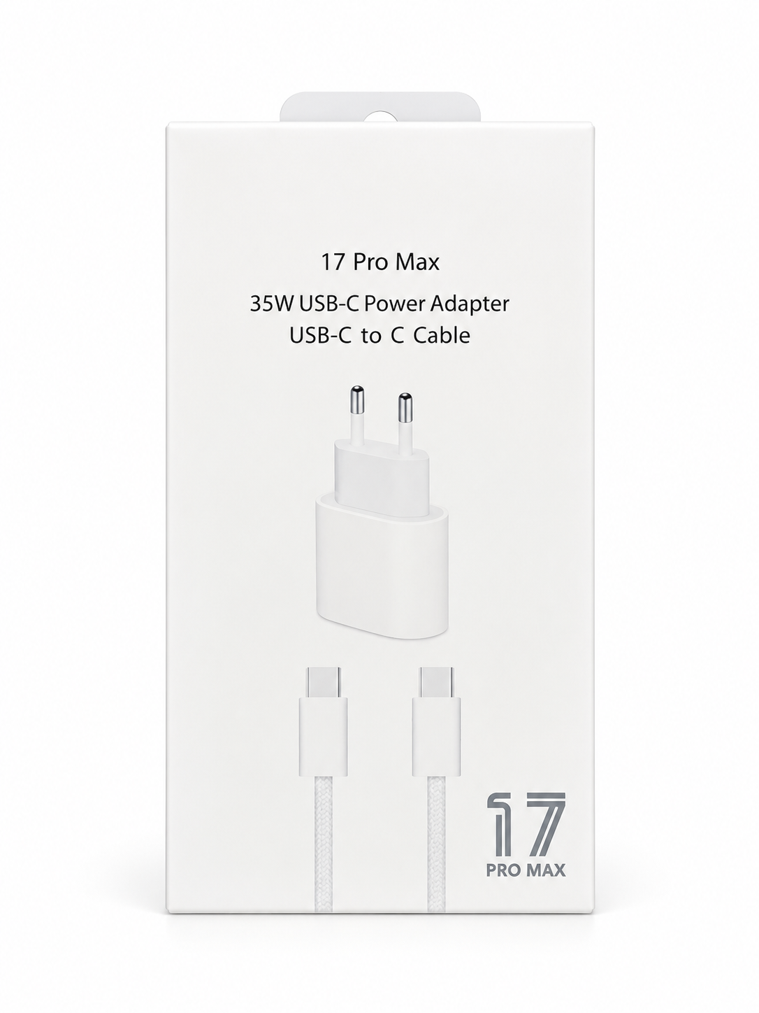 Chargeur secteur USB-C 35 W + câble USB-C vers USB-C – blanc