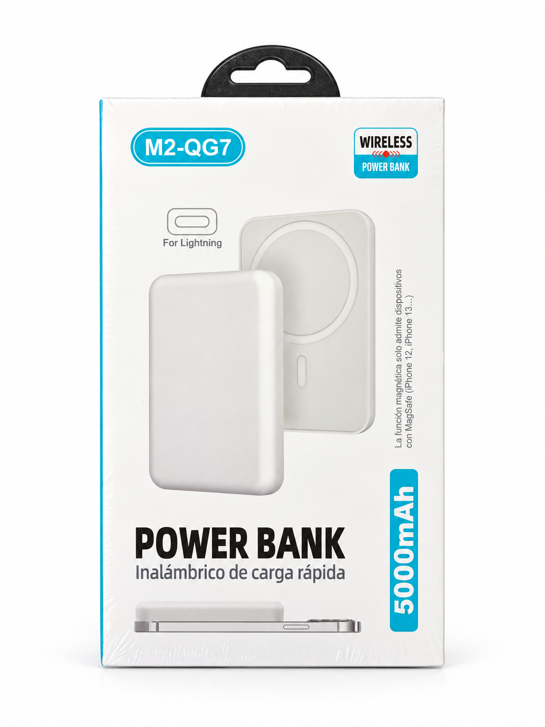 M2-QG7 – Batterie externe magnétique sans fil – 5 000 mAh – blanche