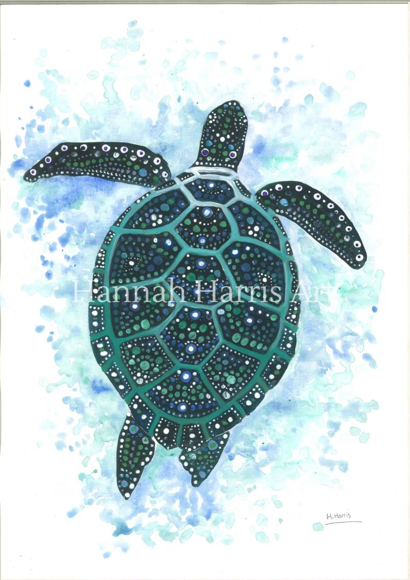 SOLD 'Green Jewel' Acrylic on A3 acrylic paper