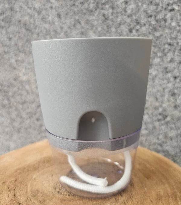💚 Selbstbewässerungstopf Hydrokultur grau 8,2 cm. x11,3 cm. x6,2 cm. 💚