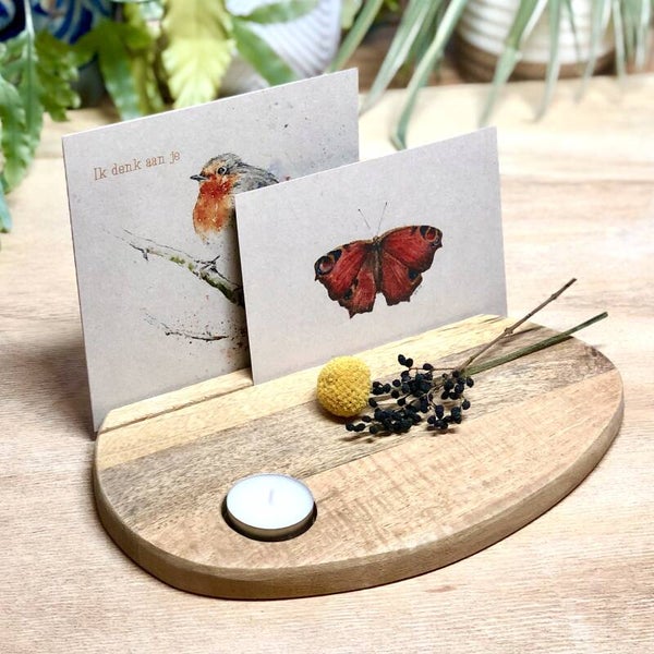 Duurzame handgemaakte kaartenhouder ‘lichtpuntje 2'