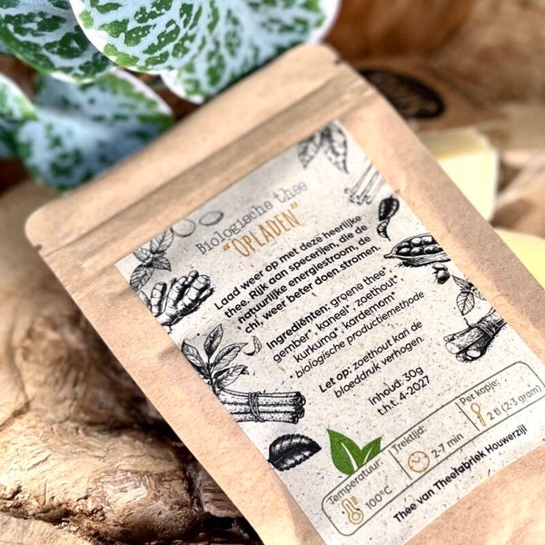 Biologische thee ‘opladen’ 30 gram