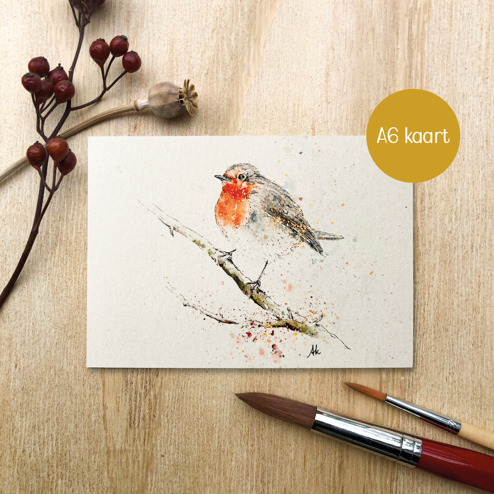 Roodborstje - A6 ansichtkaart