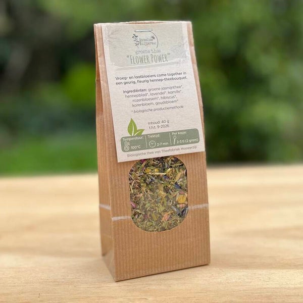 Biologische groene thee ‘Flower Power’ 40 gram