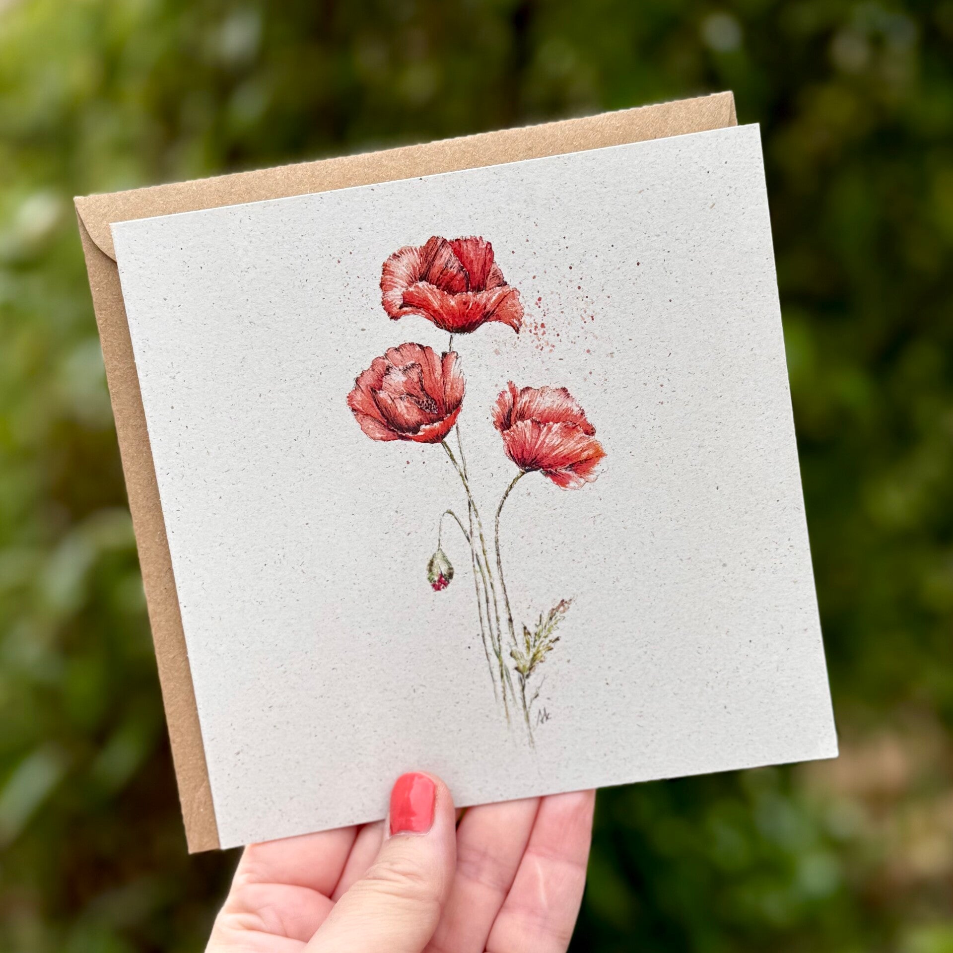 Klaprozen - dubbele kaart