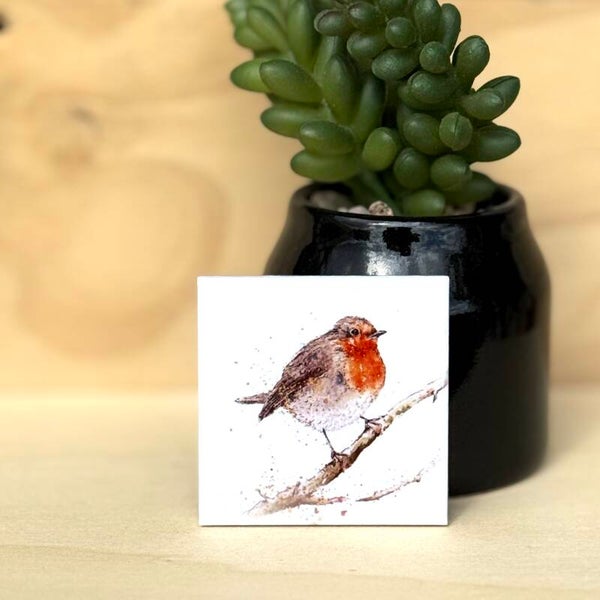 Magnetisch mini tegeltje - Roodborstje