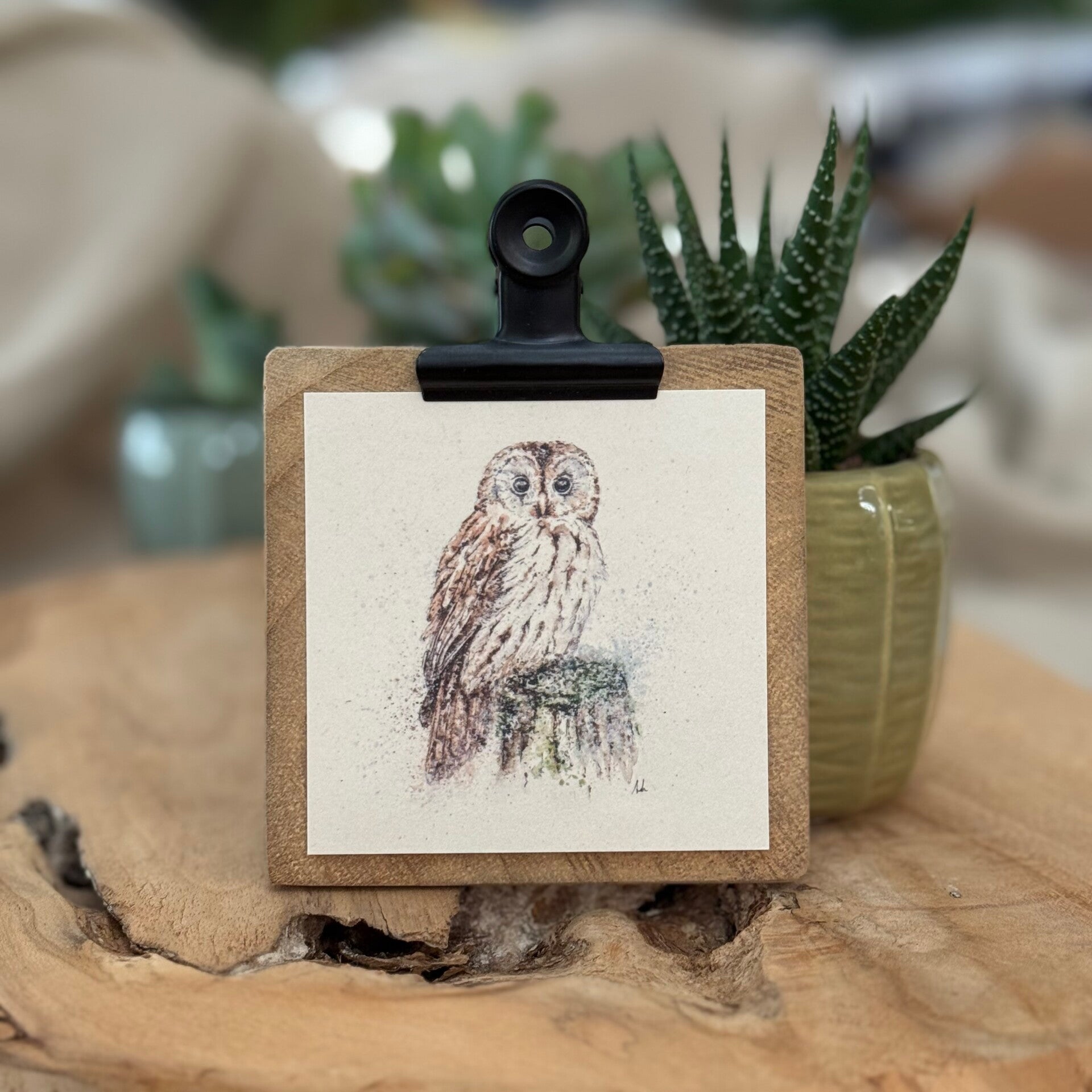 Teakhouten klembordje voor mini kaartjes