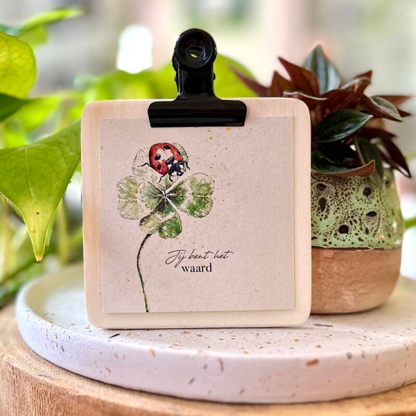 Klembordje met mini-kaartje naar keuze