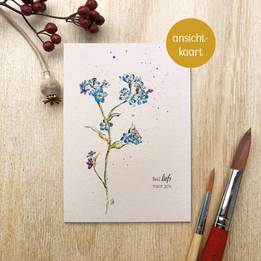 Vergeet-mij-nietjes 'Veel liefs voor jou' - A6 ansichtkaart