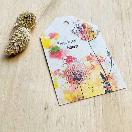 Cadeaulabel - ‘hiep, hiep hoera!’