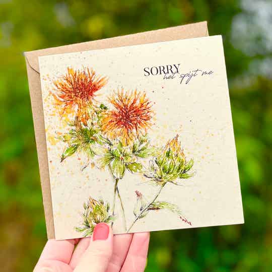 Saffloer 'Sorry het spijt me' - dubbele kaart