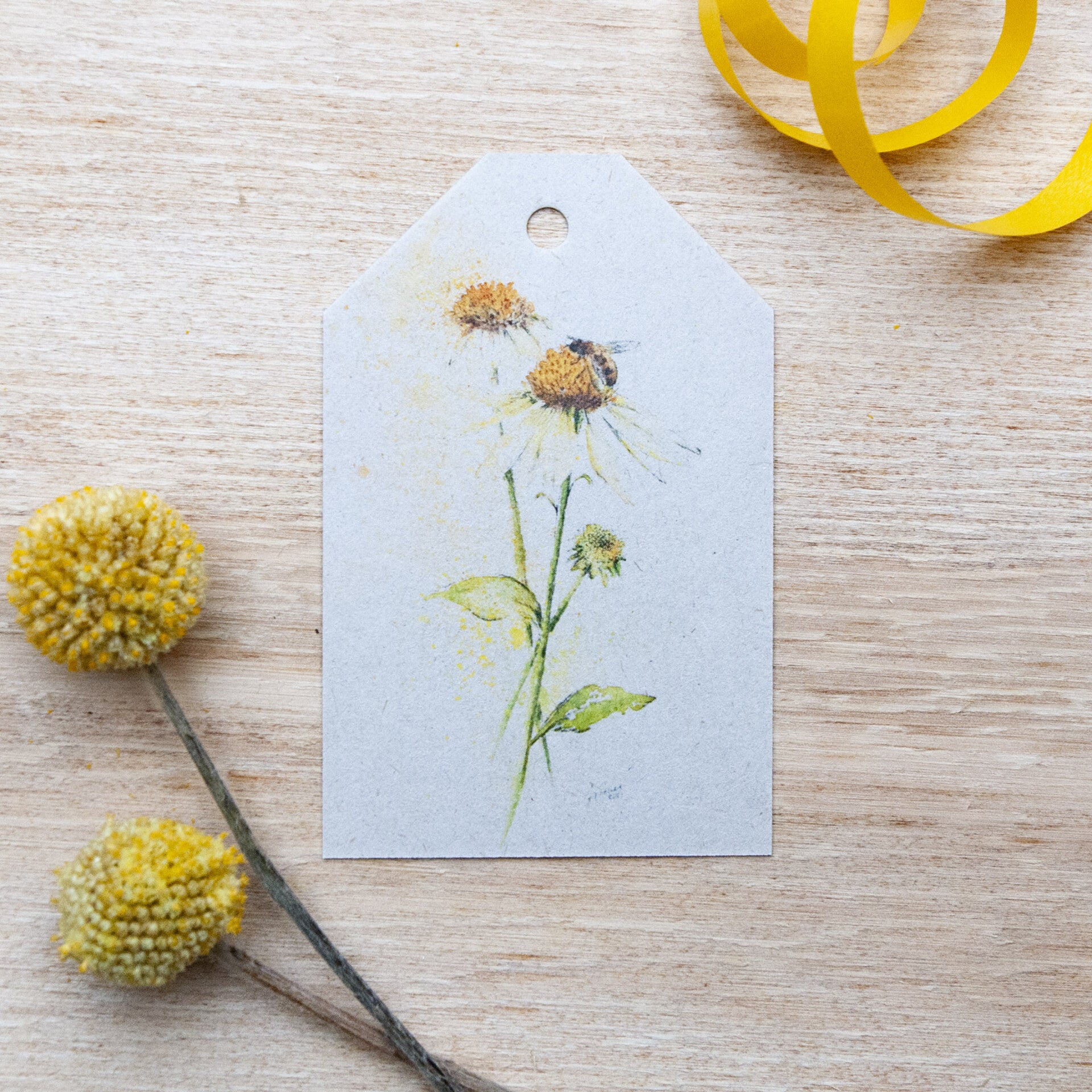 Cadeaulabel - zonnehoed met bij