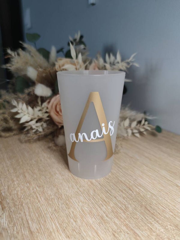 Gobelet lettre + prénom