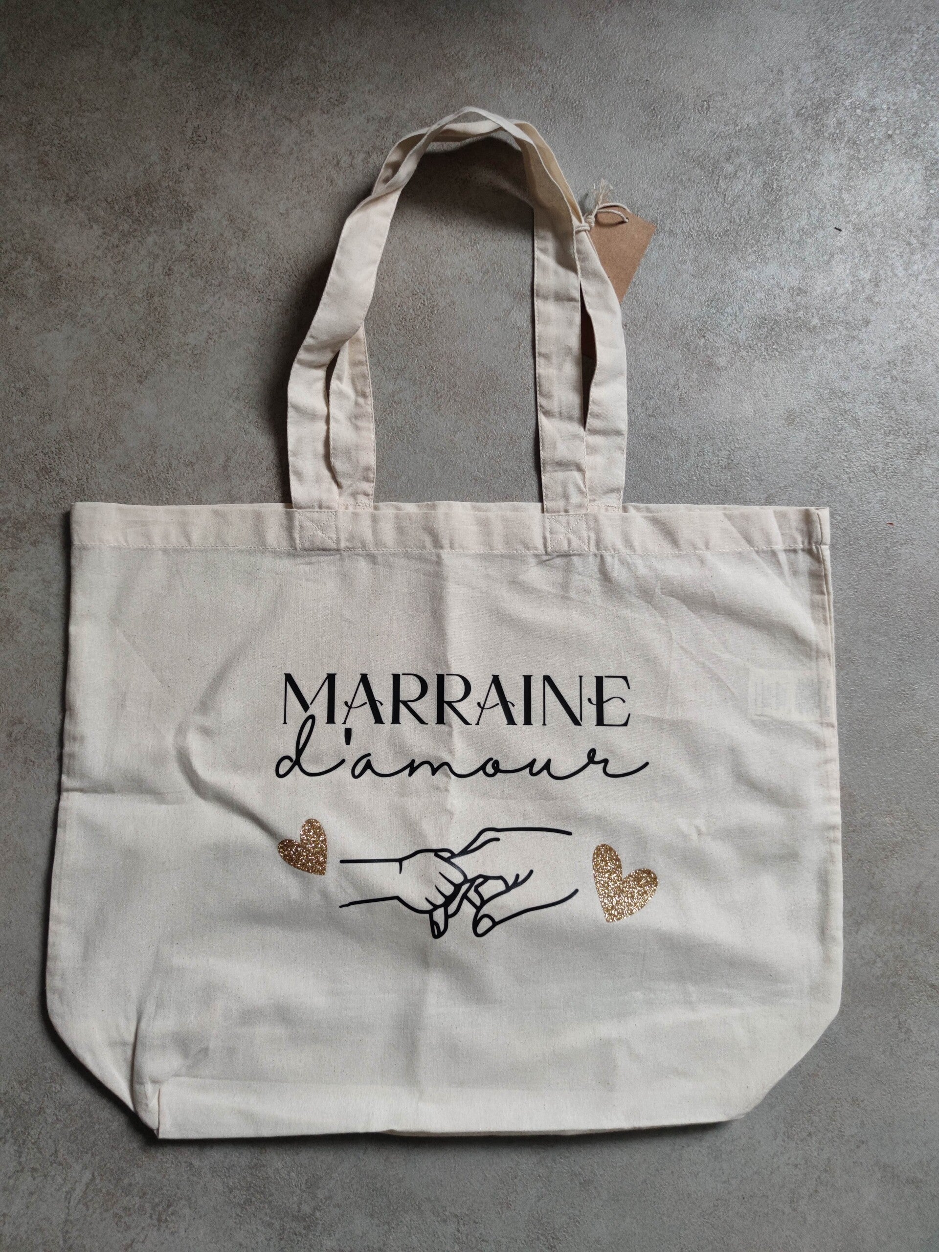 Sac cabas coton beige - Marraine