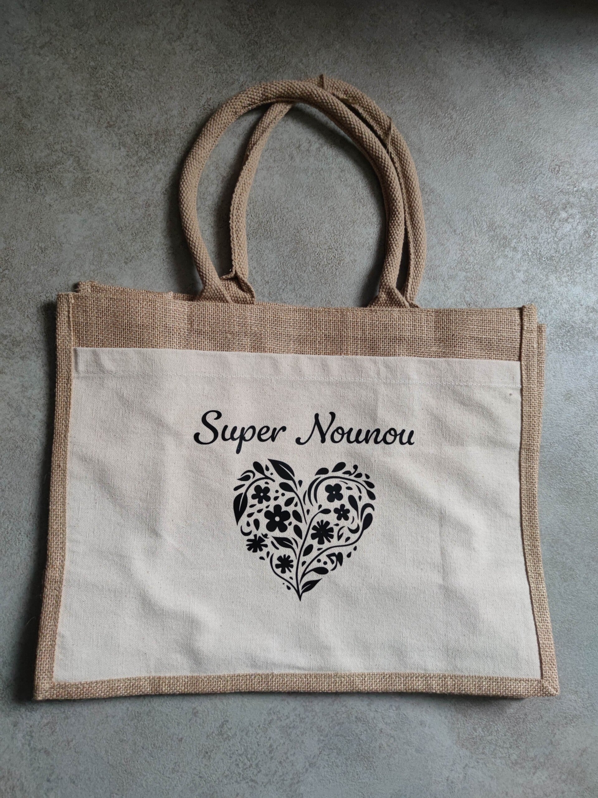 Cabas jute - coeur Nounou