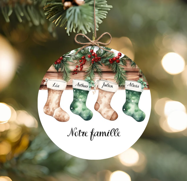 Boule de Noël MDF - chaussette