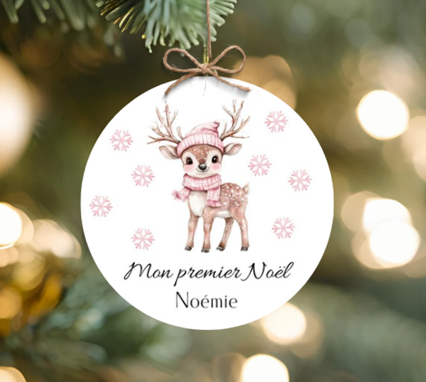 Boule de Noël MDF - mon premier noël