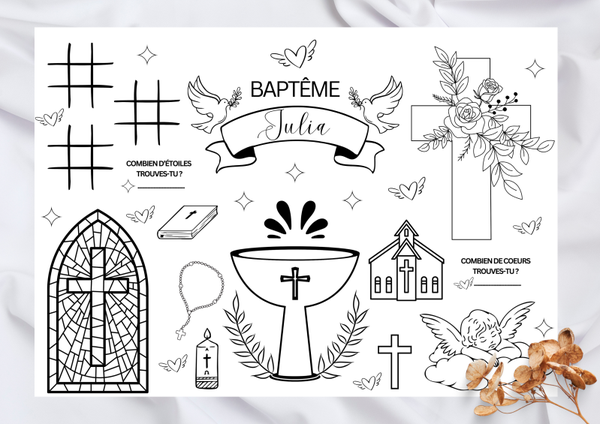 Set de table - baptême