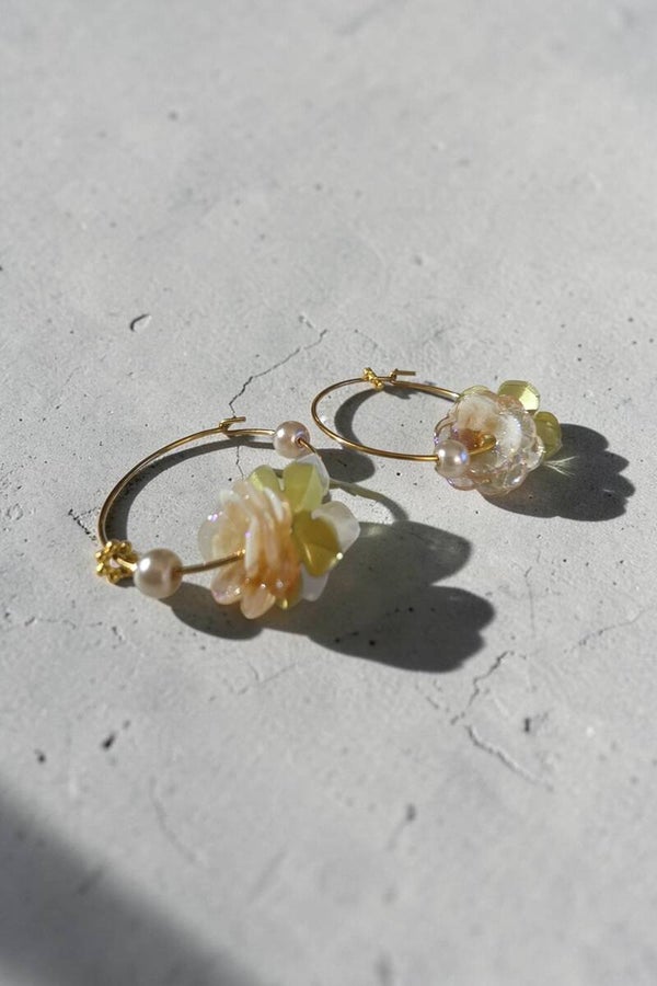 Boucles d'oreilles -anneau fleur