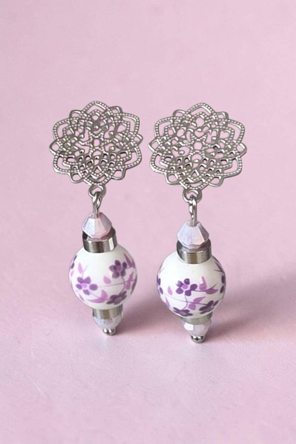 Boucles d'oreilles - porcelaine