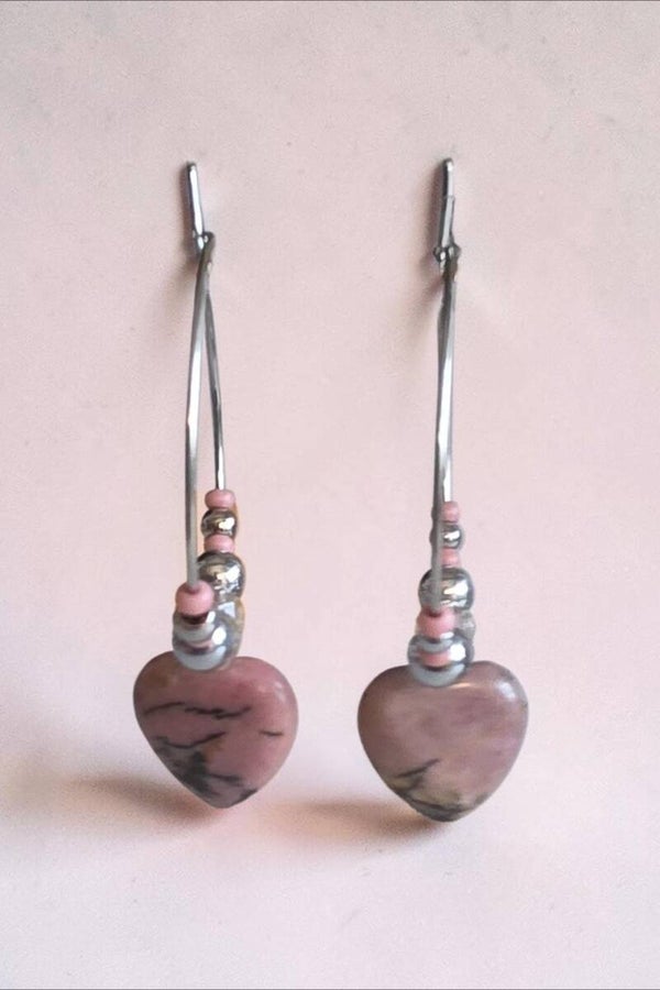 Boucles d'oreilles - anneau et coeur